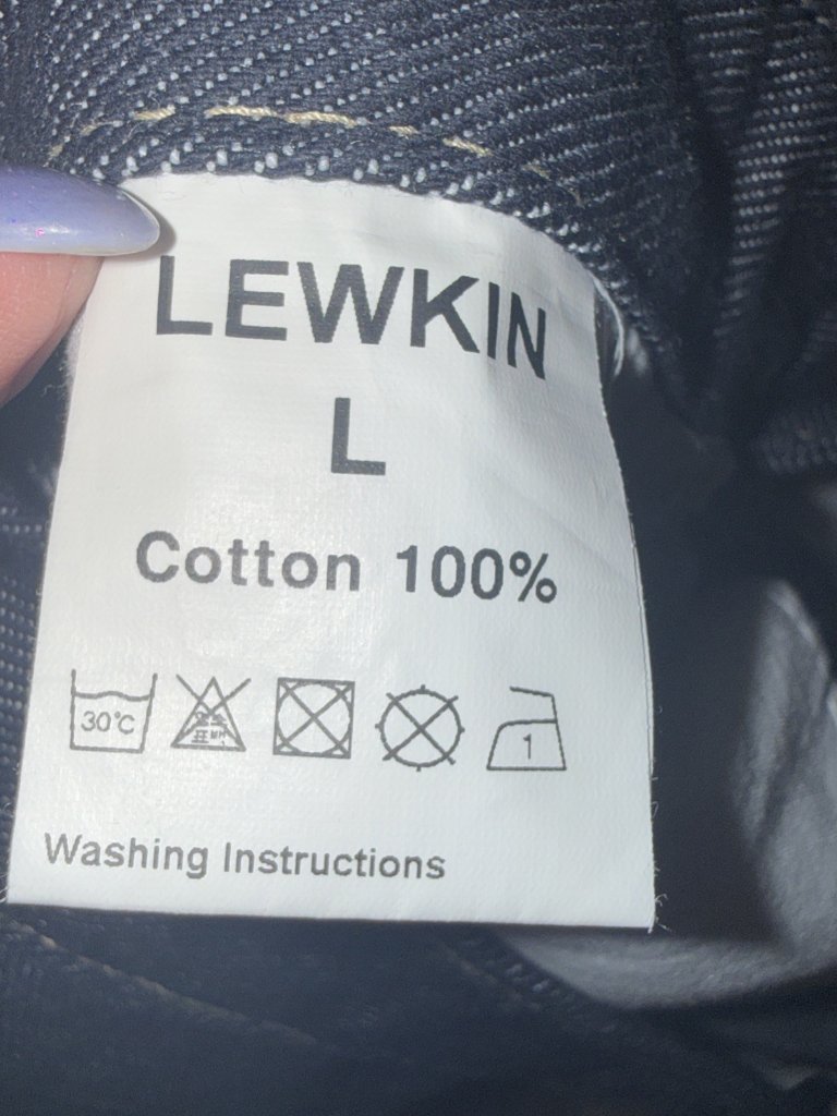 Nwt Lewkin L Women's 100% Cotton Dark Denim High Waisted Wide Leg Blue Jeans — image 5 of 8